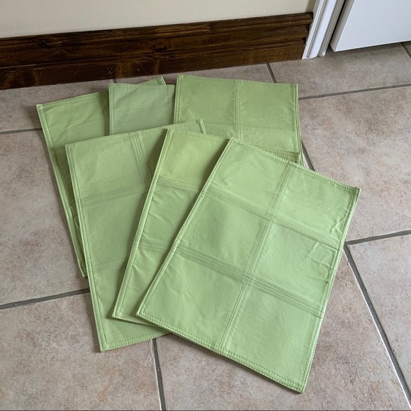 Kitchen Pleather Green Place Mats Set Of 6 Poshmark